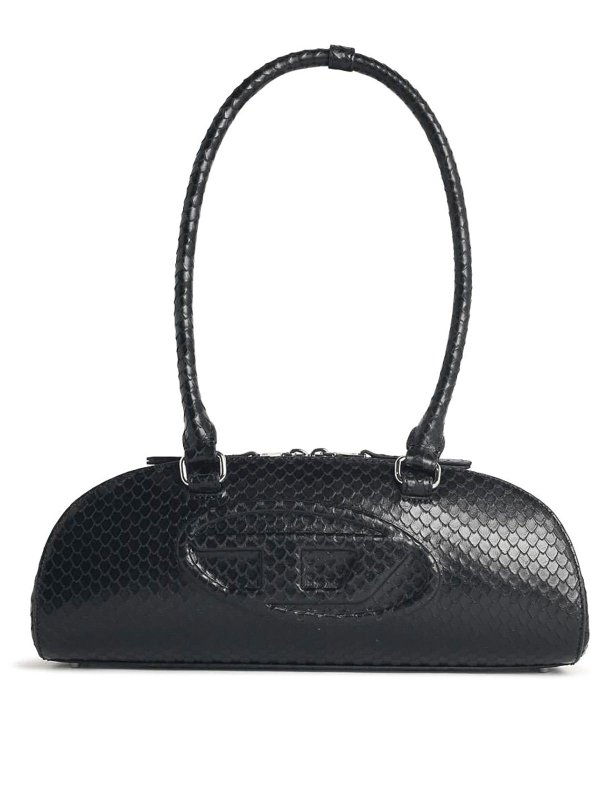 DIESEL: bauletti - Borsa in pelle nera 1Dr Dome-Bowling