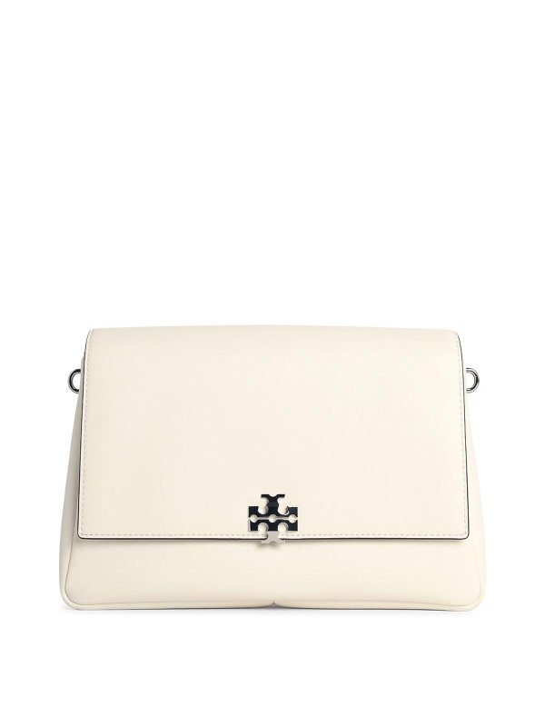 TORY BURCH: shoulder bags - Medium  White Leather Shoulder Bag