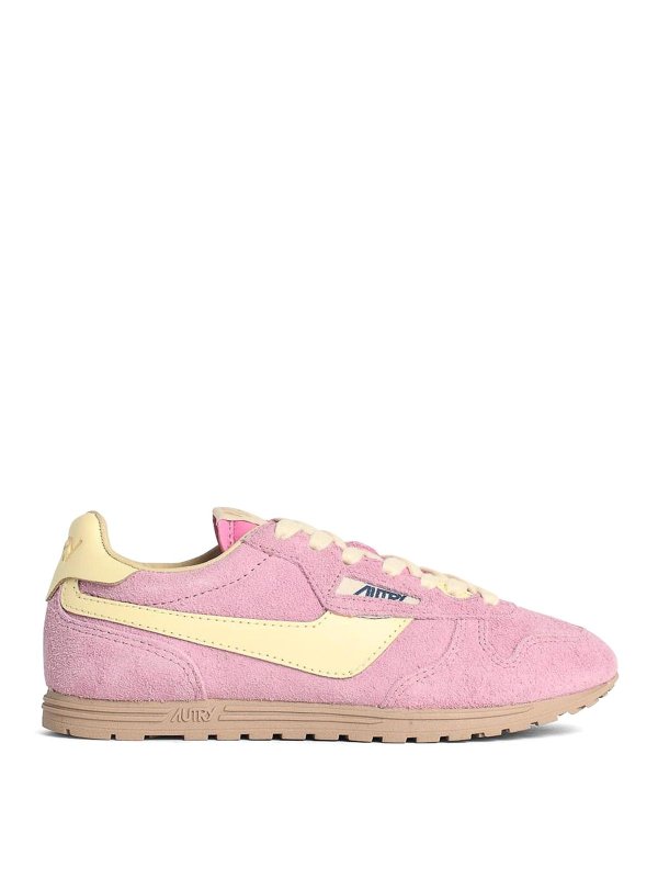 AUTRY: trainers - Windspin Low Pink Suede Blend Sneakers