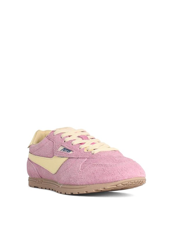 AUTRY: trainers online - Windspin Low Pink Suede Blend Sneakers