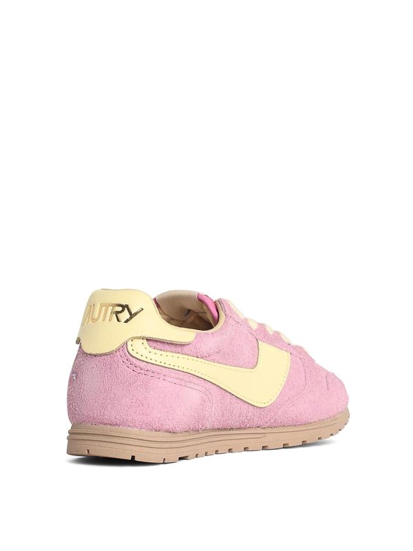 The Best Shops AUTRY: trainers - Windspin Low Pink Suede Blend Sneakers