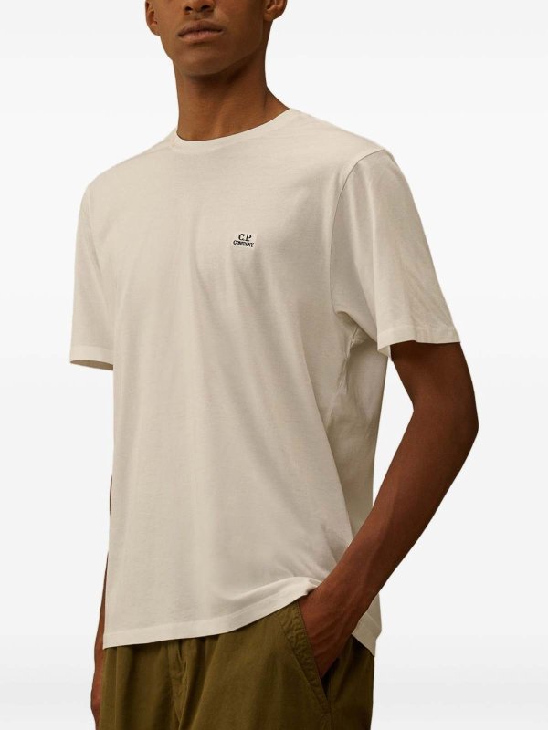C.P. COMPANY buy online Beige Cotton T-Shirt With Logo