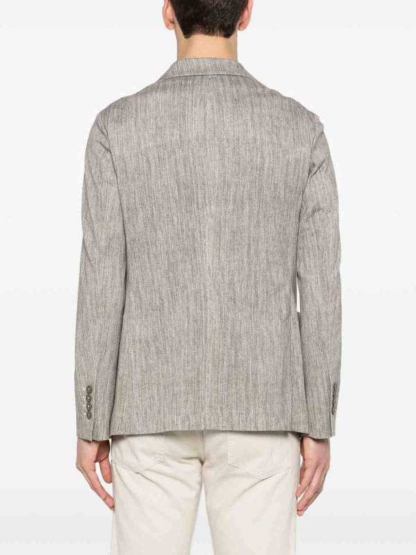 CIRCOLO 1901: blazers online - Beige Cotton Scrub Jacket With Notch Lapels