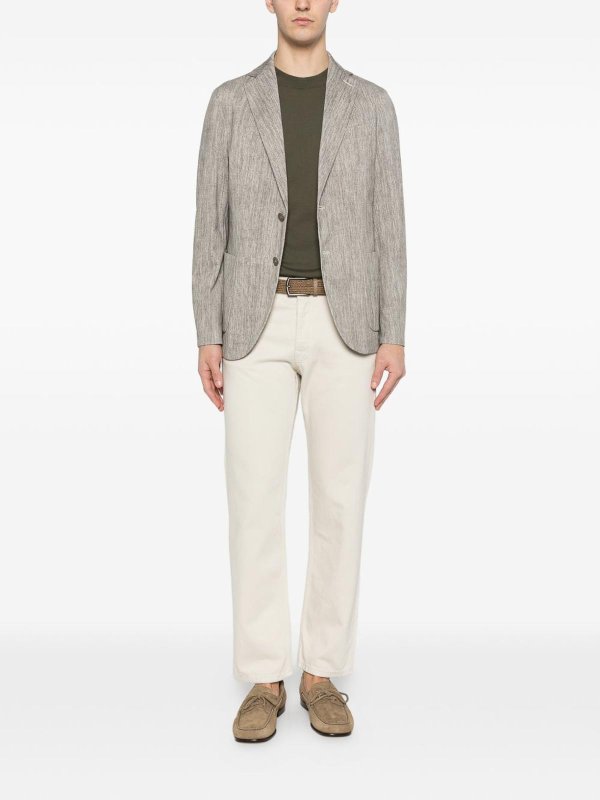 The Best Shops CIRCOLO 1901: blazers - Beige Cotton Scrub Jacket With Notch Lapels