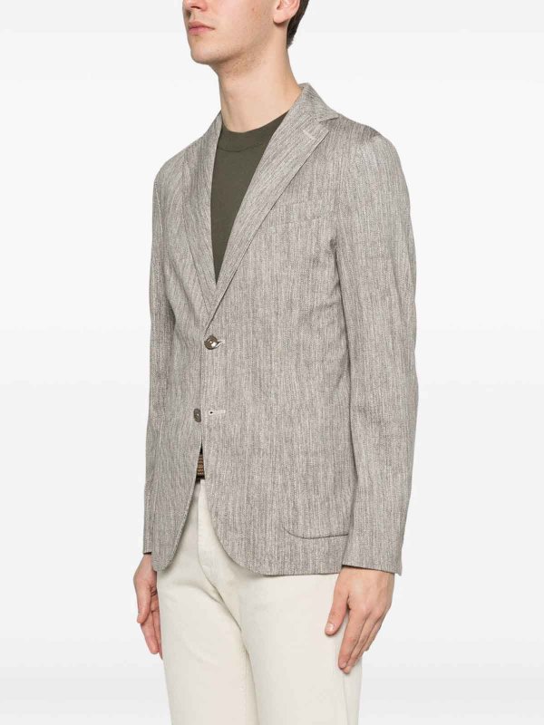 Beige Cotton Scrub Jacket With Notch Lapels Replica 
online: CIRCOLO 1901