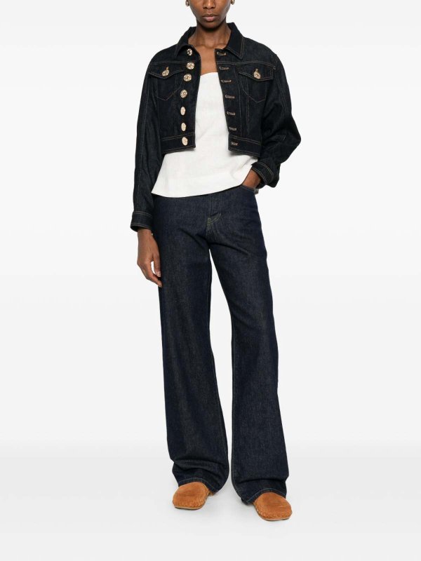 DONDUP: denim jacket online - Denim Jacket With Buttons And Pockets