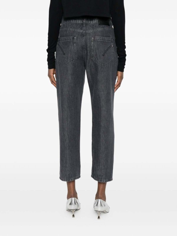 DONDUP: jeans dritti, a sigaretta online - Jeans Koons in grigio con bottoni