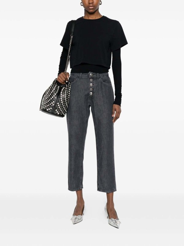 The Best Shops DONDUP: jeans dritti, a sigaretta - Jeans Koons in grigio con bottoni