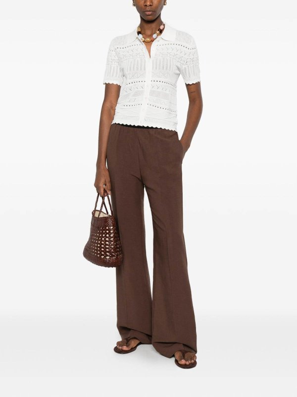 ERMANNO FIRENZE: flared jeans online - Flared Trousers In Brown