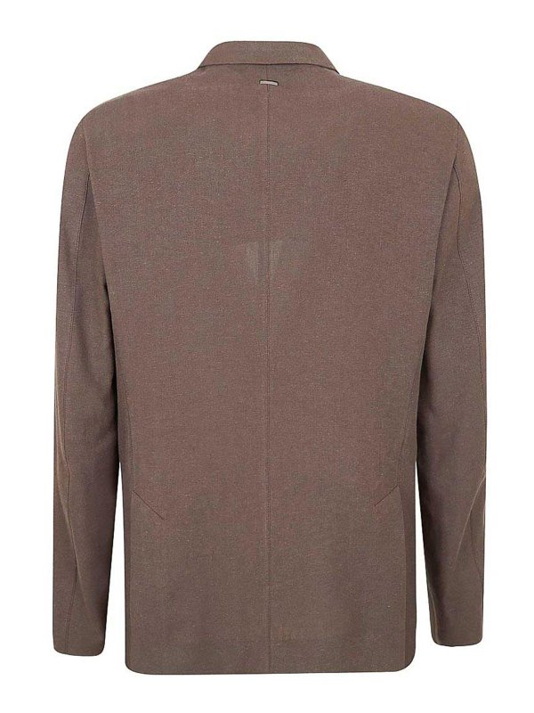 HERNO: blazers online - Brown Single-Breasted Blazer