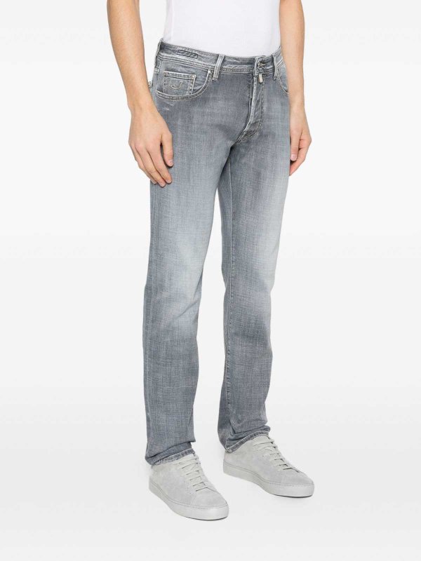 Light Grey Five-Pocket Button Jeans Replica 
online: JACOB COHEN