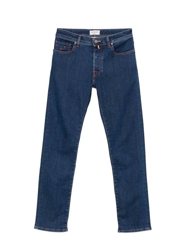 JACOB COHEN: straight leg jeans - Bard Jeans In Dark Blue