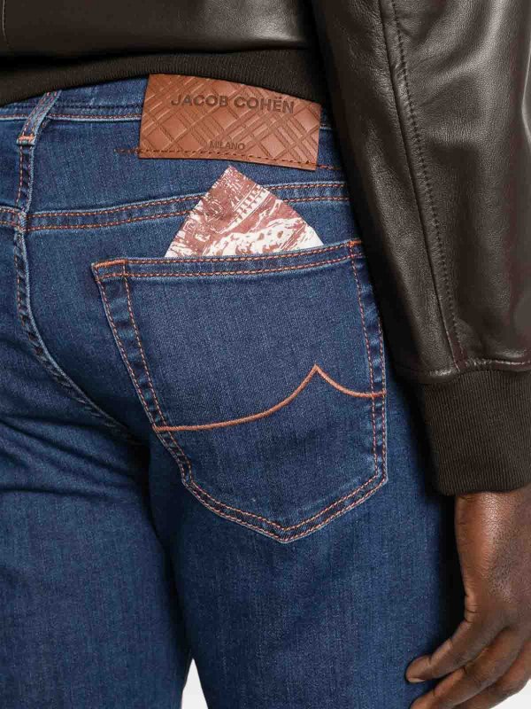 JACOB COHEN: straight leg jeans online - Bard Jeans In Dark Blue