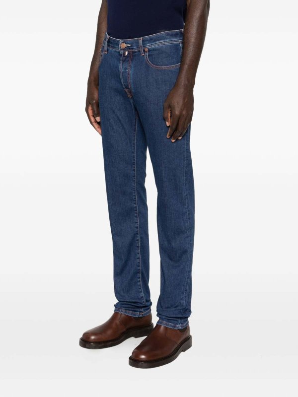 The Best Shops JACOB COHEN: straight leg jeans - Bard Jeans In Dark Blue