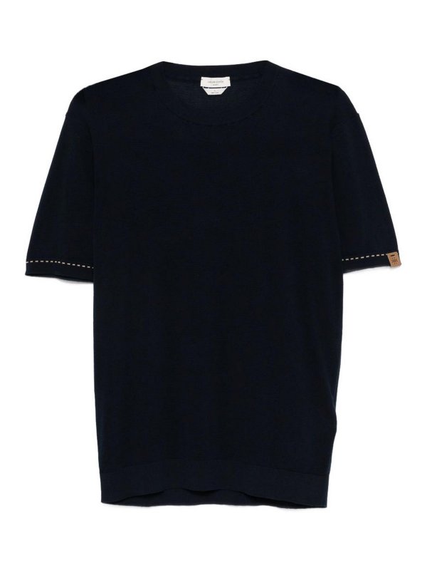 JACOB COHEN: t-shirts - Navy Blue T-Shirt With Logo Patch