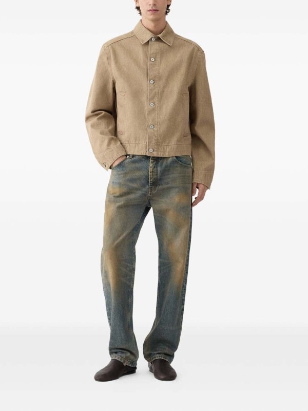 JACQUEMUS: Vestes en denim online - Veste En Jean - Beige