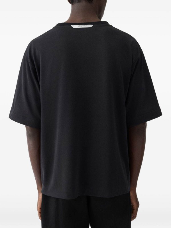 JACQUEMUS: t-shirts online - T-Shirt In Black Crew Neck