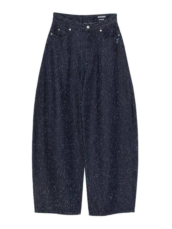 JACQUEMUS: straight leg jeans - Curved-Cut De-Nmes Denim Trousers