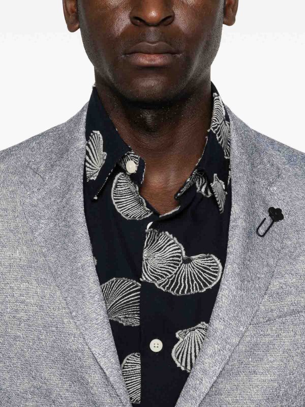 LARDINI: blazers online - Light Blue Single-Breasted Blazer