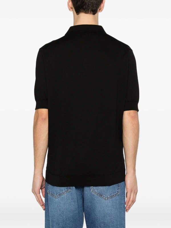LARDINI: polo shirts online - Black Cotton Polo