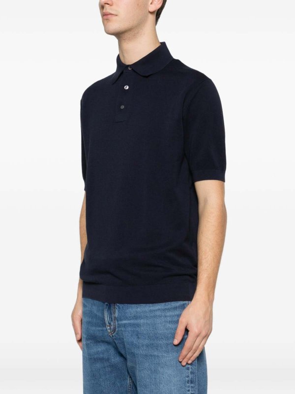 Blue Navy Cotton Short Sleeve Polo Replica 
online: LARDINI