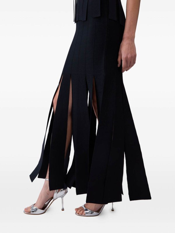 Liu Jo: Gonne Lunghe online - Gonna lunga nera con dettaglio frange