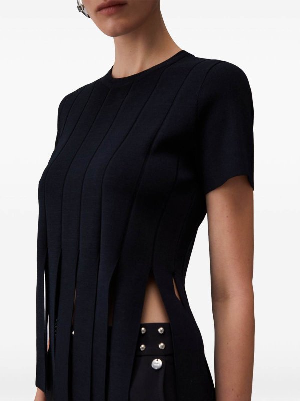 Liu Jo buy online Black Slim-Fit T-Shirt With Fringe Cut