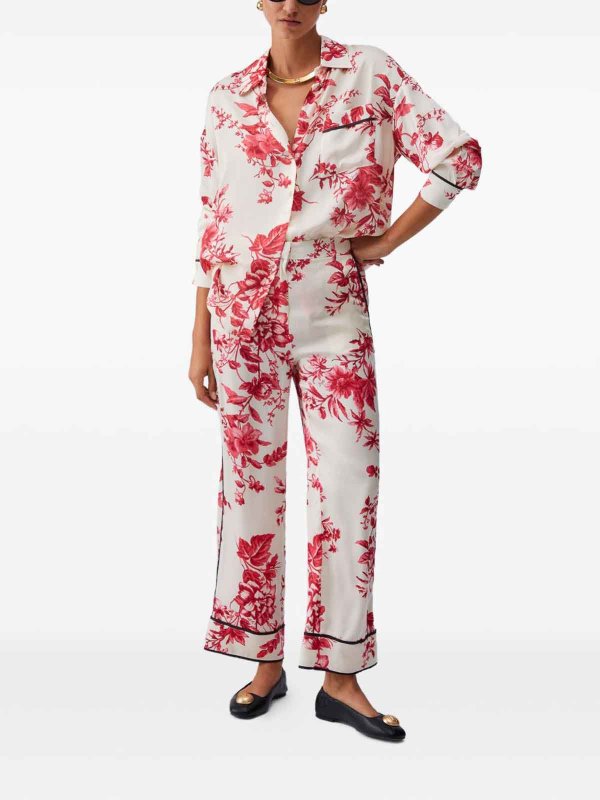 Liu Jo buy online White Long-Sleeve Shirt With Red Floral Print