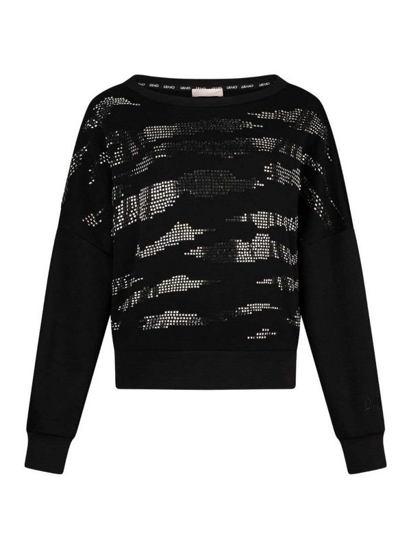 Liu Jo: Felpe e maglie - Felpa Girocollo Di Colore Nero