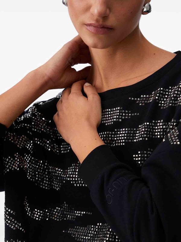 Felpa Girocollo Di Colore Nero Replica 
online: Liu Jo