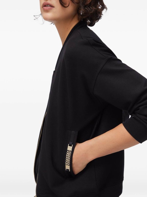 Liu Jo: Sweatshirts & Sweaters online - Black Zip-Up Sweatshirt With Pockets