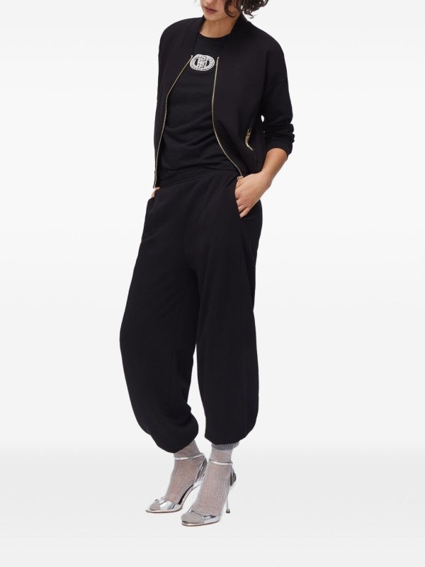 The Best Shops Liu Jo: Sweatshirts & Sweaters - Black Zip-Up Sweatshirt With Pockets
