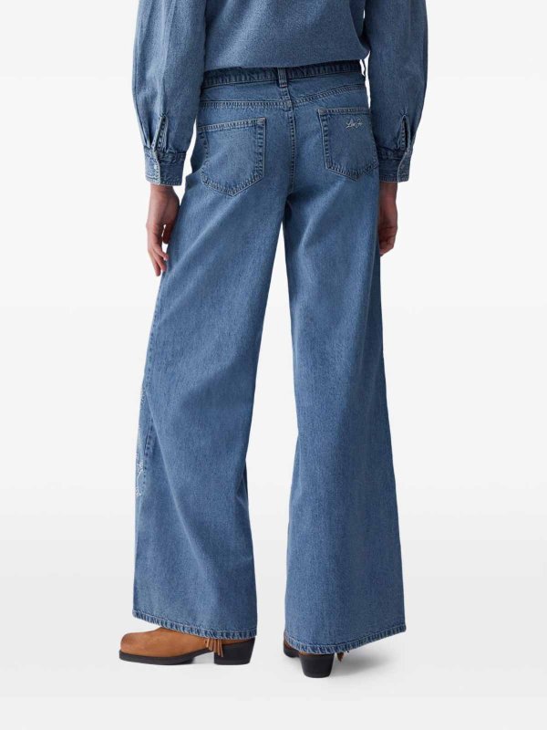Wide-Leg Blue Jeans With Jacquard Pattern Replica 
online: Liu Jo