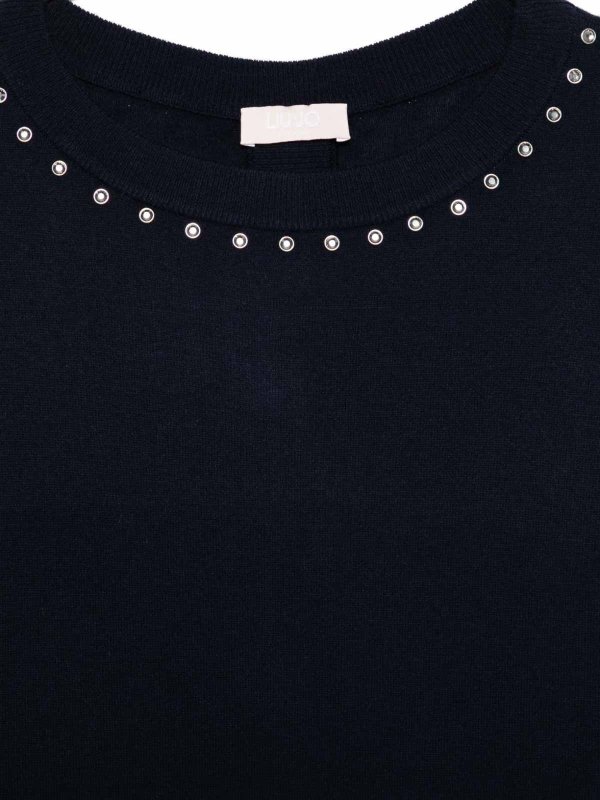 The Best Shops Liu Jo: Strickpullover mit Rundhalsausschnitt - Rundhalspullover - Blau