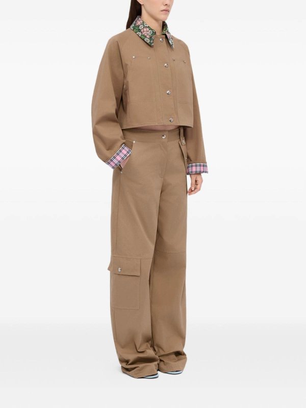 The Best Shops m.s.g.m.: casual jackets - Brown Cropped Jacket In Cotton