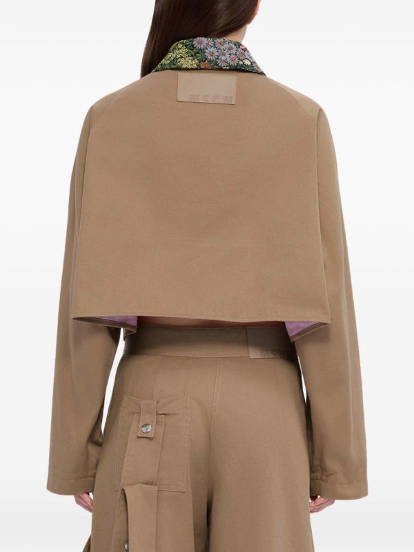m.s.g.m. buy online Brown Cropped Jacket In Cotton