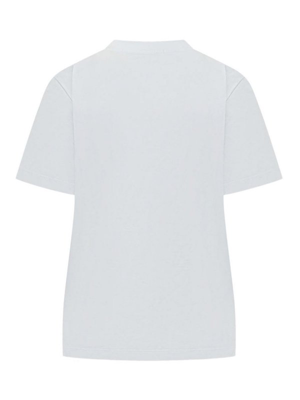 m.s.g.m.: t-shirts online - T-Shirt In White Cotton With Logo