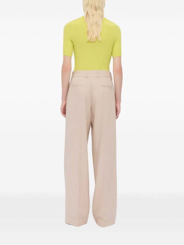 Wide Leg Trousers In Beige Cotton Replica 
online: m.s.g.m.