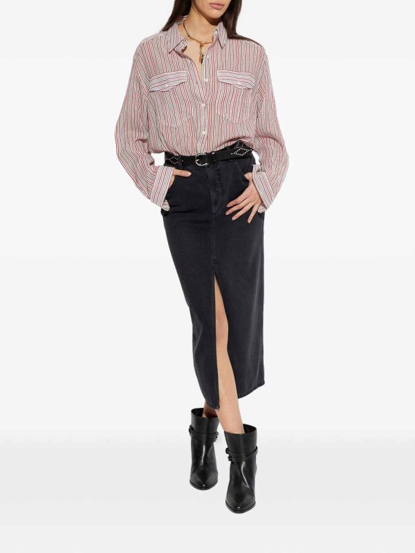 The Best Shops Isabel Marant Etoile: shirts - Striped Multicolour Shirt With Bow