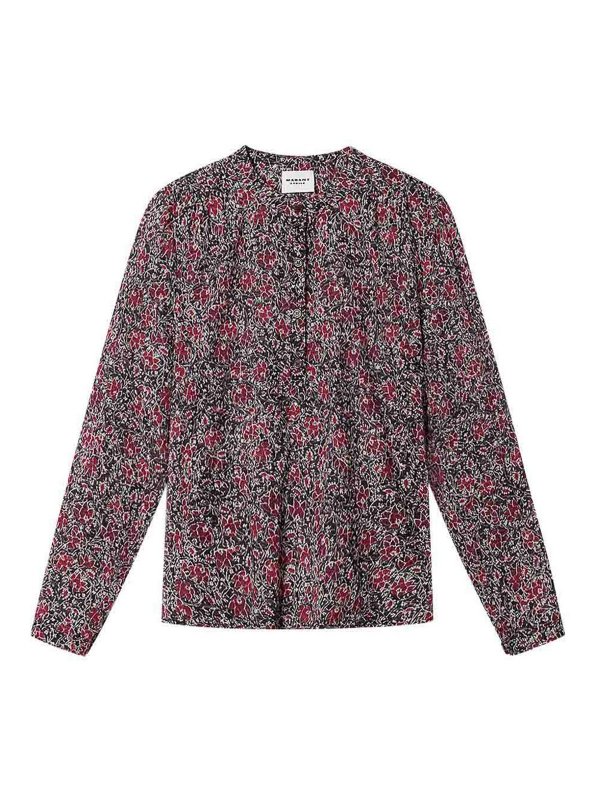 Isabel Marant Etoile: shirts - Crimson Floral Print Shirt