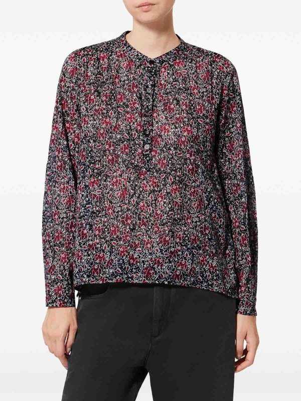 Isabel Marant Etoile: shirts online - Crimson Floral Print Shirt
