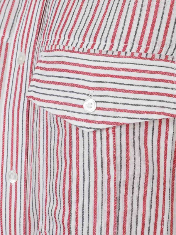 Isabel Marant Etoile: shirts online - Shirt Dress With Red Stripes And Chest Pocket