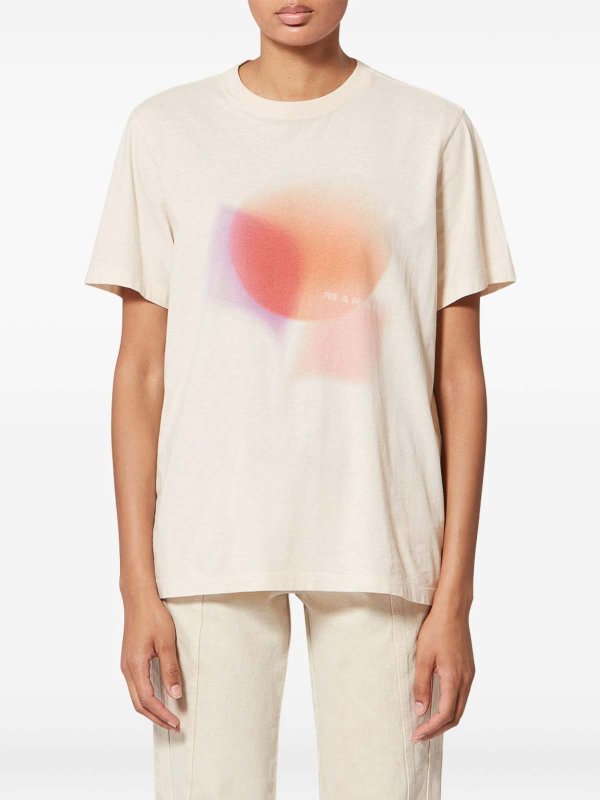 The Best Shops Isabel Marant Etoile: t-shirts - T-Shirt With Abstract Graphic Print