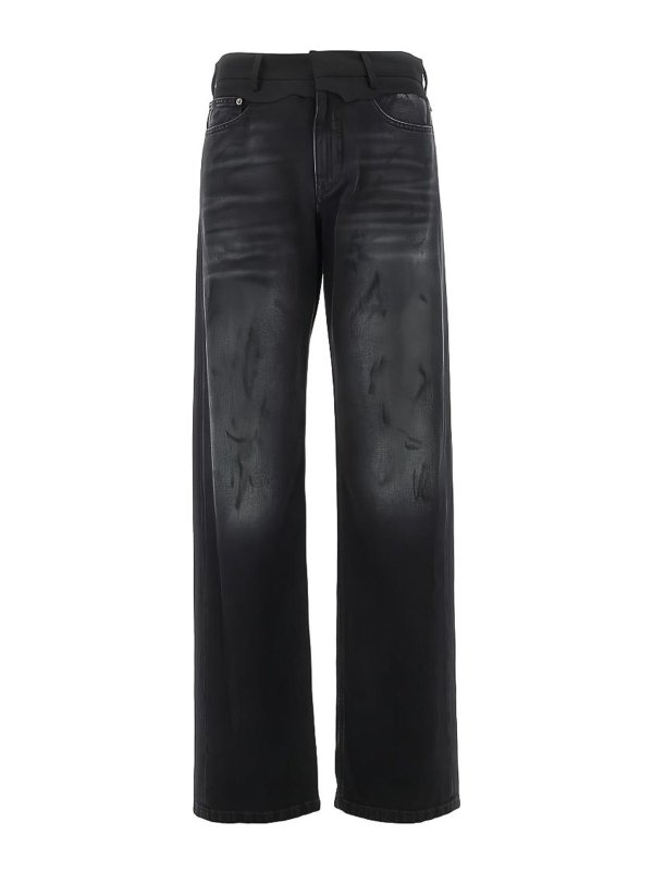 MM6 MAISON MARGIELA: evening dresses - Long Black Washed Jeans