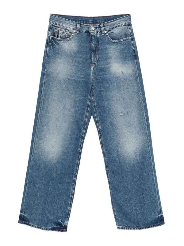 NINE IN THE MORNING: straight leg jeans - Jeans Elsa In Light Blue Denim