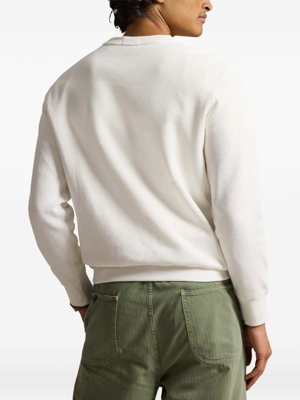Maglione Bianco Girocollo Con Maniche Lunghe Replica 
online: POLO RALPH LAUREN
