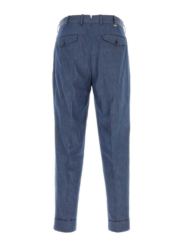 PT TORINO: casual trousers online - Pure Cotton Carrot-Shaped Trousers