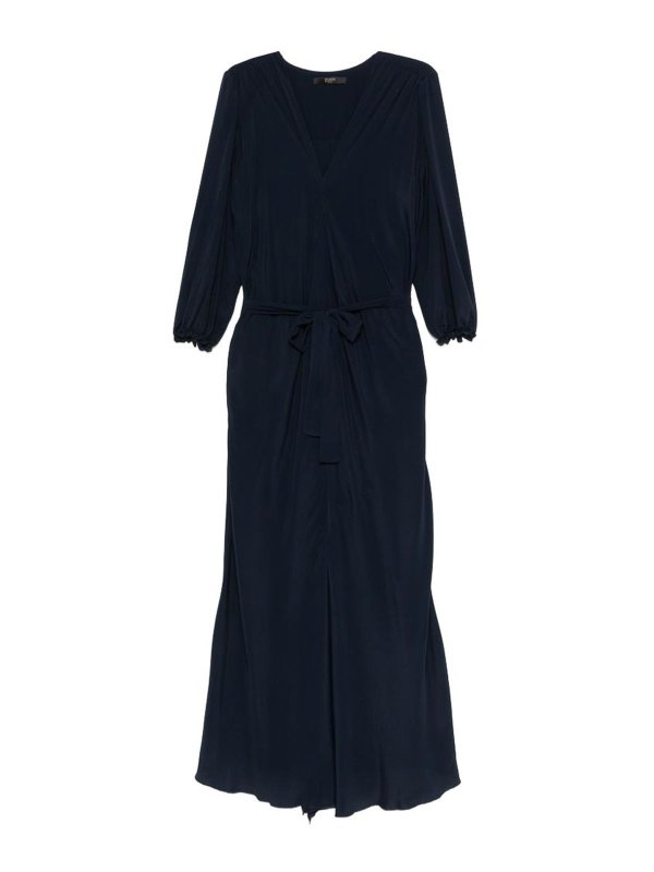SEVENTY: knee length dresses - Navy Blue Midi Dress