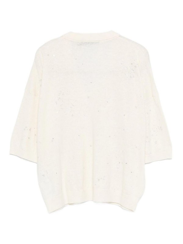 SEVENTY: maglia collo a v online - Maglieria in bianco