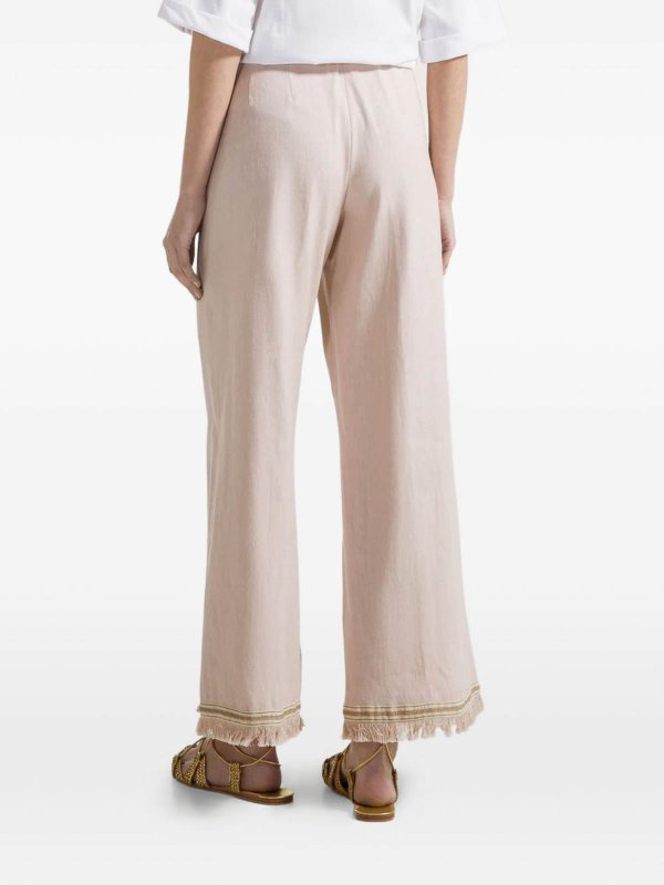 Pink Linen And Cotton Blend Trousers Replica 
online: SEVENTY